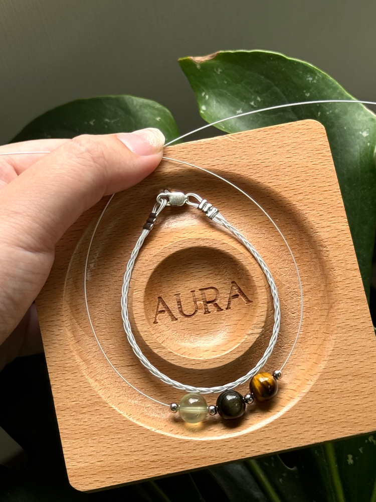 (A+級) 客製．八股編織守護繩｜葡萄石、金曜石、黃虎眼石 客製化商品