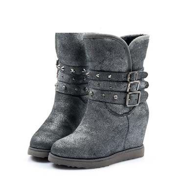 2WAY爆裂金蔥全真牛皮內增高雪靴400071 靴子 | boots|雪靴|主題 | topic|內增高