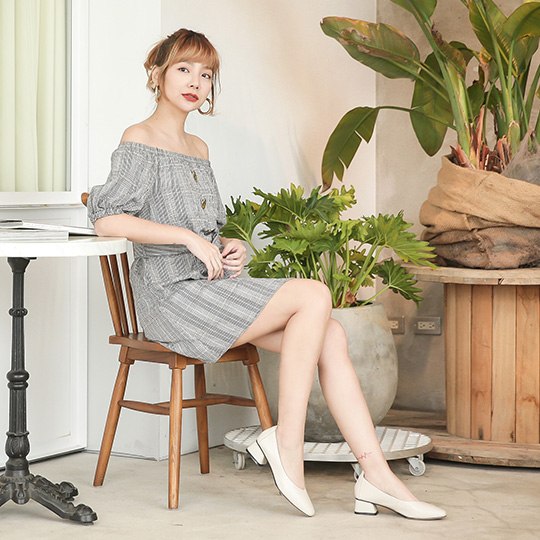 全真牛皮百搭素面超柔軟低跟鞋100297 跟鞋 | heels
