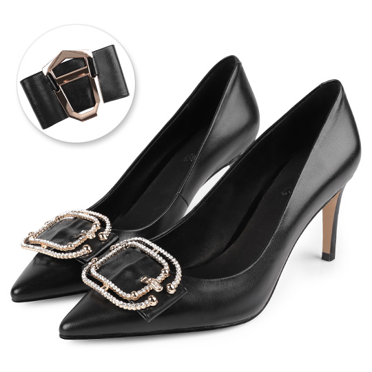 換釦系列 全真羊皮時尚經典高跟鞋400180 全館商品|跟鞋 | heels|主題 | topic|換釦鞋|閃鑽系列