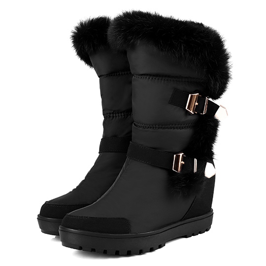 防潑水羽絨布拼接絨毛內增高保暖太空靴 / 雪靴 400192 靴子 | boots|雪靴|內增高靴|主題 | topic|內增高|闆娘莎姊私藏款