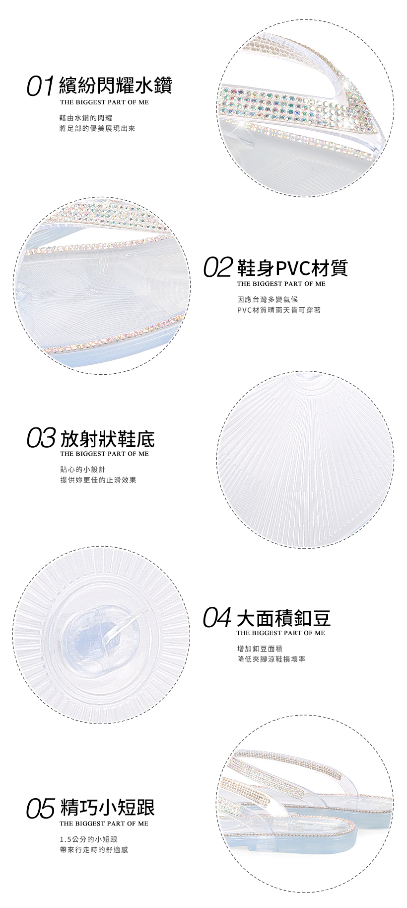 防水果凍系列 水鑽環繞夾腳涼鞋200258
