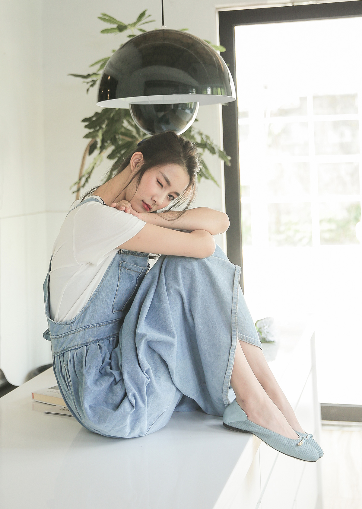 全真皮美人魚氣質蝴蝶結摺疊鞋300322 - 湖水藍