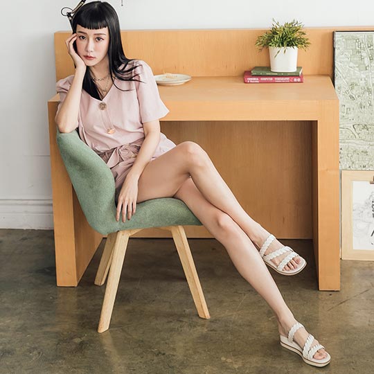 MIT 真皮編織繽紛楔形拖鞋 100421 涼鞋 | Sandals|楔型 / 厚底涼鞋|限時活動 | event