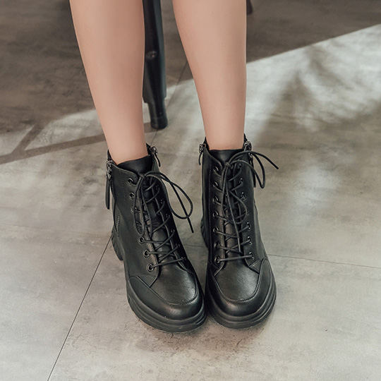 經典綁帶百搭內增高馬丁短靴300354 靴子 | boots|短靴|主題 | topic|內增高
