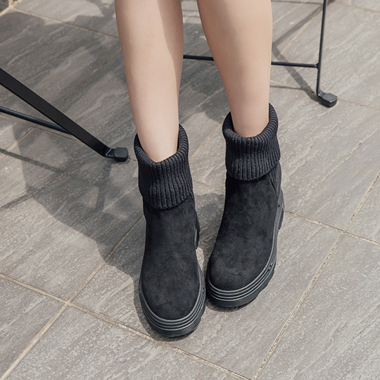 純色毛線襪套內增高短靴300355 靴子 | boots|短靴|內增高靴|主題 | topic|內增高