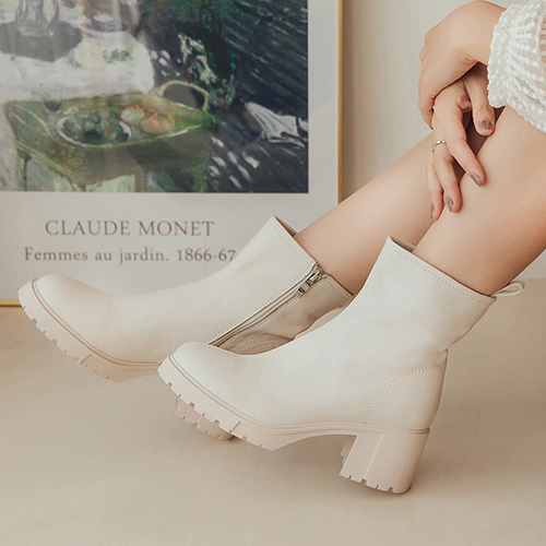 §楊小黎選款§ 極簡時髦真皮厚底鋸齒粗跟短靴 300393 靴子 | boots|短靴|主題 | topic|闆娘莎姊私藏款|限時活動 | event|本週主打星