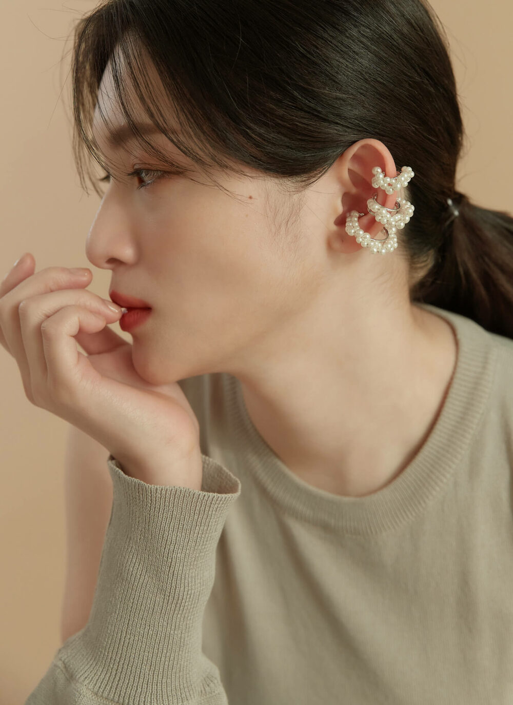 Eco安珂,韓國飾品,韓國耳環,韓國耳骨夾,韓國耳扣,耳夾式耳環,珍珠耳骨夾,耳扣,耳骨耳環,耳窩耳環,無耳洞耳環,多圈耳骨夾