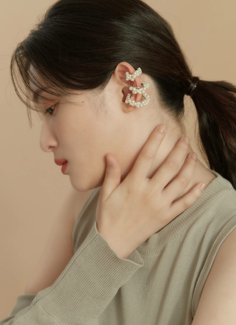 Eco安珂,韓國飾品,韓國耳環,韓國耳骨夾,韓國耳扣,耳夾式耳環,珍珠耳骨夾,耳扣,耳骨耳環,耳窩耳環,無耳洞耳環,多圈耳骨夾