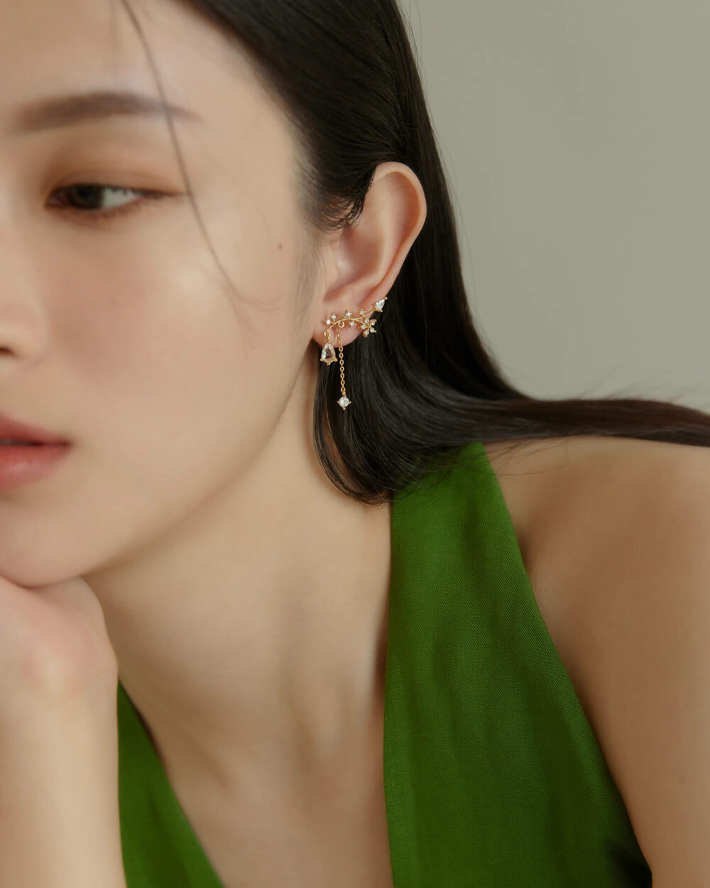 Eco安珂,韓國飾品,韓國耳環,純銀耳針耳環,矽膠夾耳環,透明耳夾耳環,垂墜透明耳夾