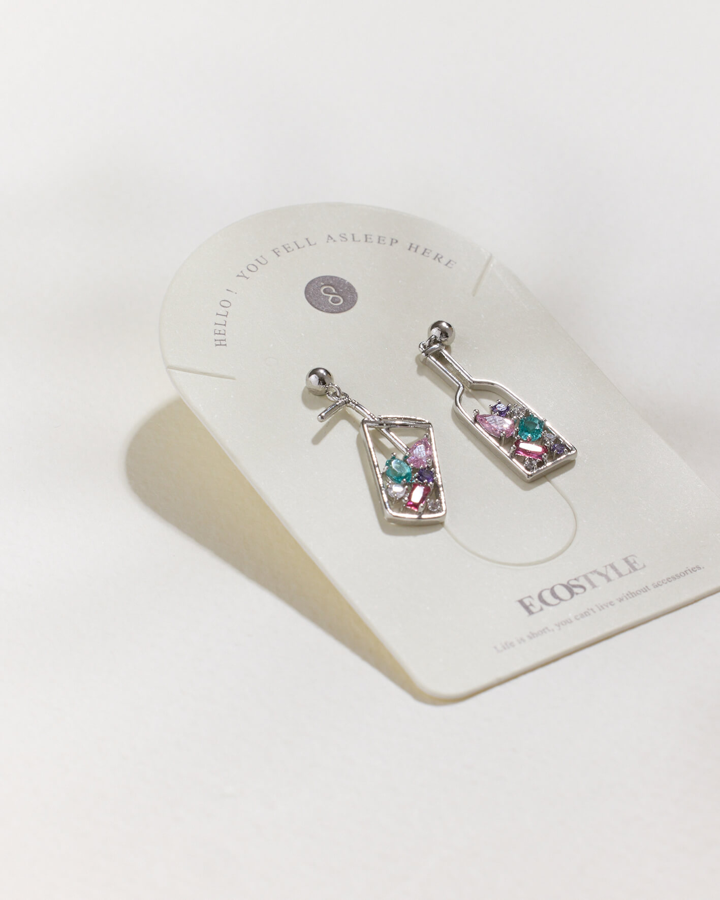 酒瓶耳環,汽水瓶造型耳環,汽水針式耳環,韓國耳環,韓國耳骨夾,垂墜耳環,螺旋夾耳環,可調式耳夾耳環,螺旋夾垂墜耳環