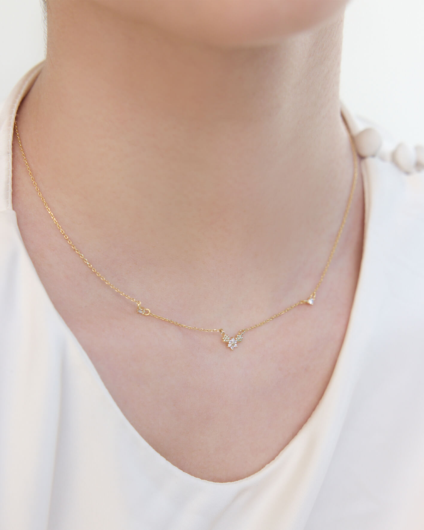 Eco安珂,韓國飾品,韓國項鏈,韓國項鍊,鎖骨項鏈,鎖骨項鍊,低調水鑽項鍊,氣質水鑽項鍊,低調氣質項鍊,百搭日常項鍊,日常百搭