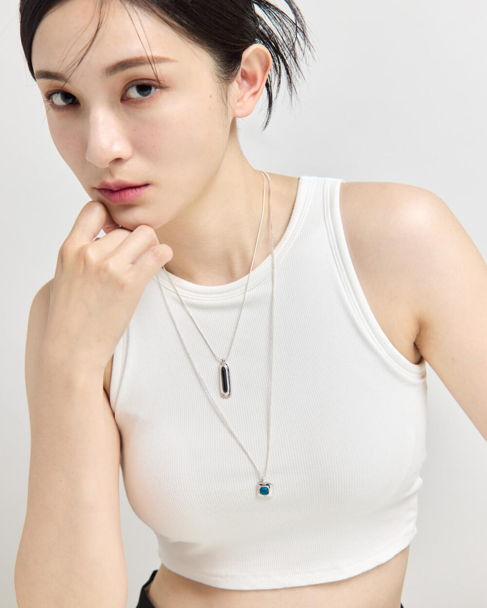 Eco安珂,韓國飾品,韓國長項鍊,長項鍊,韓國個性項鍊,個性項鍊,個性長項鍊,派對飾品,派對項鍊,黑瑪瑙,藍綠色項鍊,藍綠色,黑瑪瑙項鍊,復古飾品,復古項鍊,多圈項鍊,雙鍊,多層次