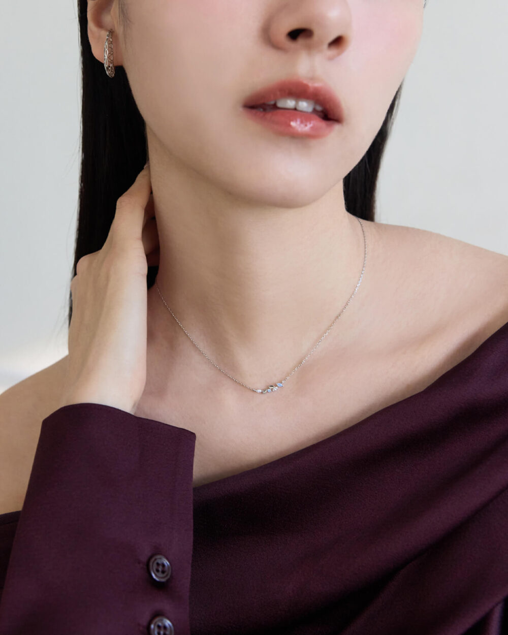 Eco安珂,韓國飾品,韓國項鏈,韓國項鍊,鎖骨項鏈,鎖骨項鍊,天然石,水鑽