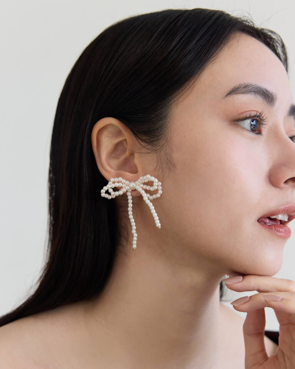Eco安珂,韓國飾品,韓國耳環,派對耳環,珍珠耳環,韓國珍珠耳環,淡水珍珠,天然珍珠,磁鐵耳環,蝴蝶結,蝴蝶結耳環,浮誇