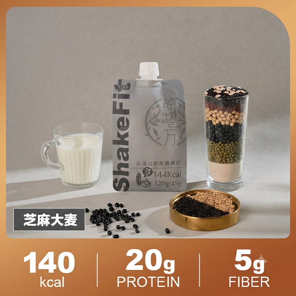 高蛋白饱饱纤摇饮 - 芝麻大麦 【控卡代餐】高蛋白搖搖飲|所有商品