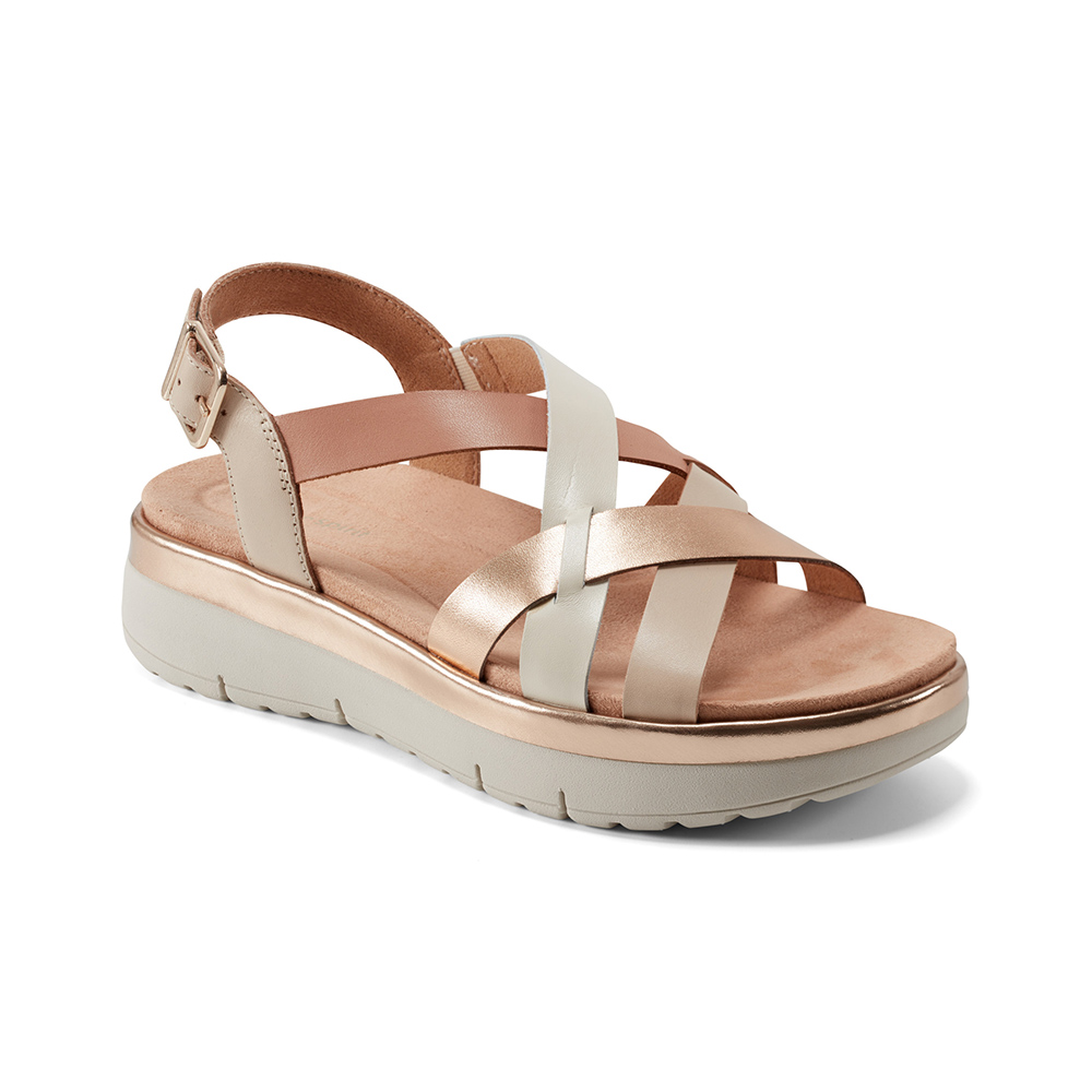 多色拼接交叉後底涼鞋INDIE - 杏色, 7 季別|PO.ES-26SS|👠👜雙週新品 | 週四上新|Easy Spirit|easy soft 時尚機能款|優惠活動 Promotion|🤍質感延續🩵滿2000現折214|品牌|easy spirit|款式 STYLE|涼鞋 Sandals|跟高 Heel Height|低跟 3-4 cm