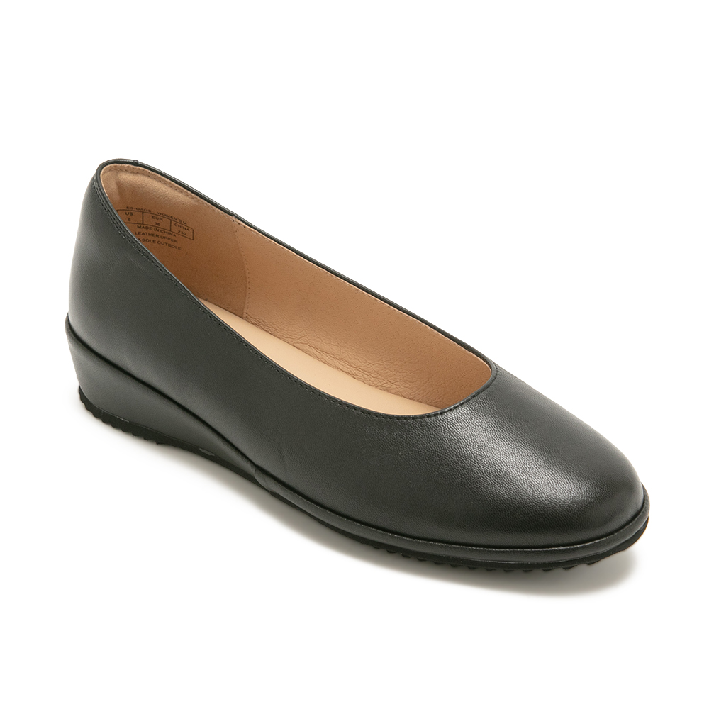 簡約真皮低跟娃娃鞋GAGE - 黑色, 5 季別|PO.ES-26SS|👠👜雙週新品 | 週四上新|🟡15 JAN.|Easy Spirit|FLATS 平底步行鞋|品牌|easy spirit|款式 STYLE|平底包鞋 Flats|運動休閒鞋 Sneakers|跟高 Heel Height|低跟 3-4 cm