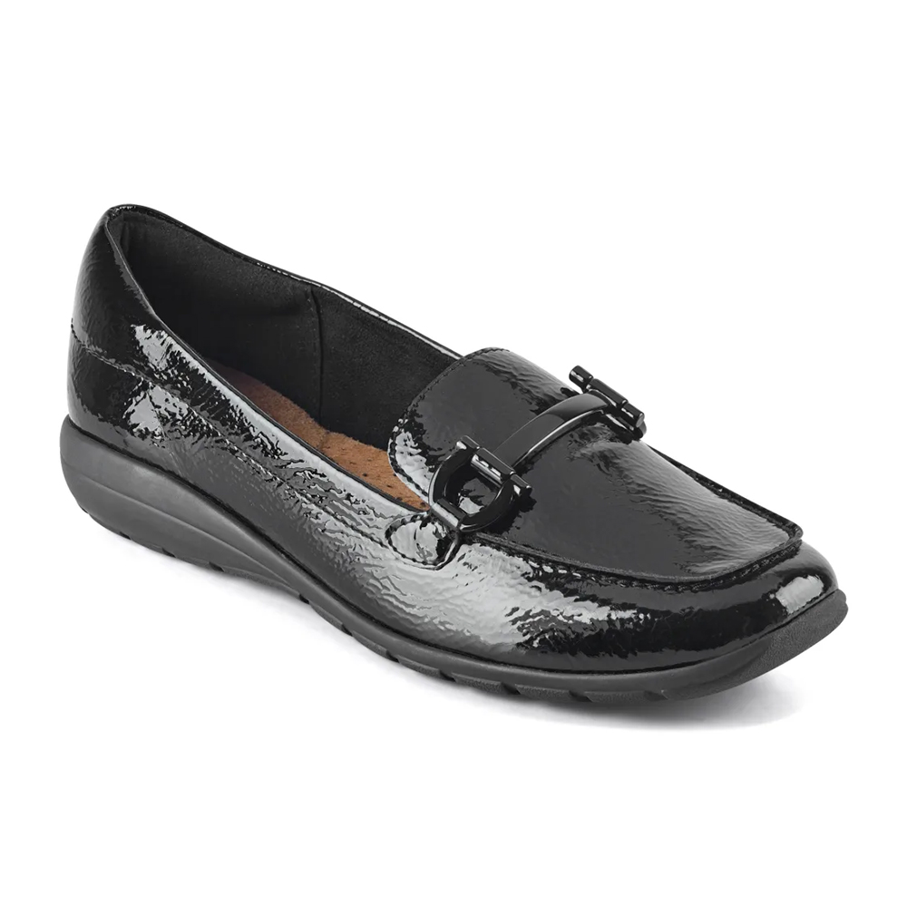 鏡面H扣飾輕量平底鞋 ANDRA3 - 黑色, 6 品牌|easy spirit|款式 STYLE|樂福鞋 Loafers|跟高 Heel Height|平底 0-2 cm