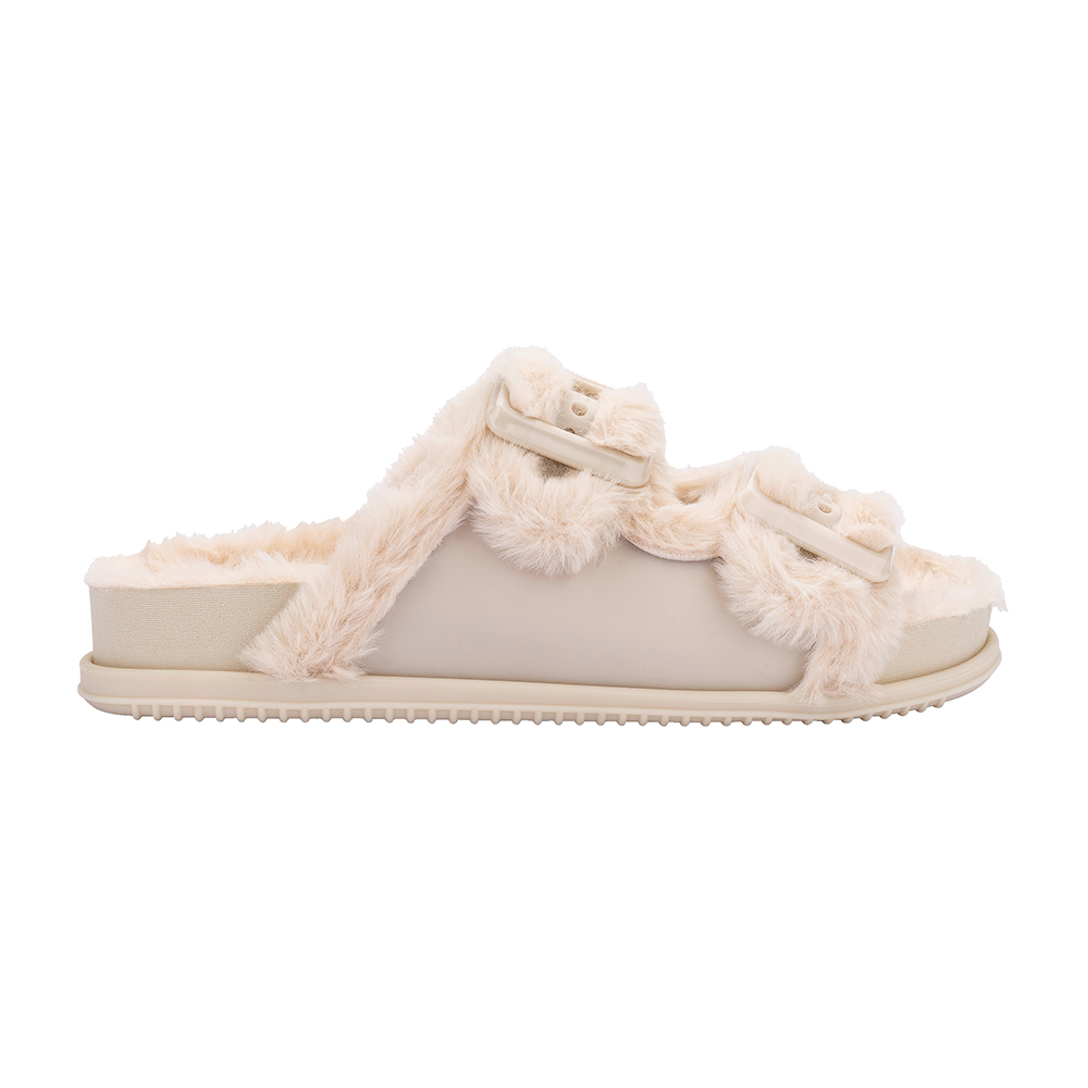 泰迪毛毛雙扣帶拖鞋 - 米色, 6 L-25FW|Melissa|SLIPPERS 拖鞋|季別|👠👜雙週新品 | 週四上新|品牌|Melissa|款式 STYLE|拖鞋 Slippers|跟高 Heel Height|低跟 3-4 cm