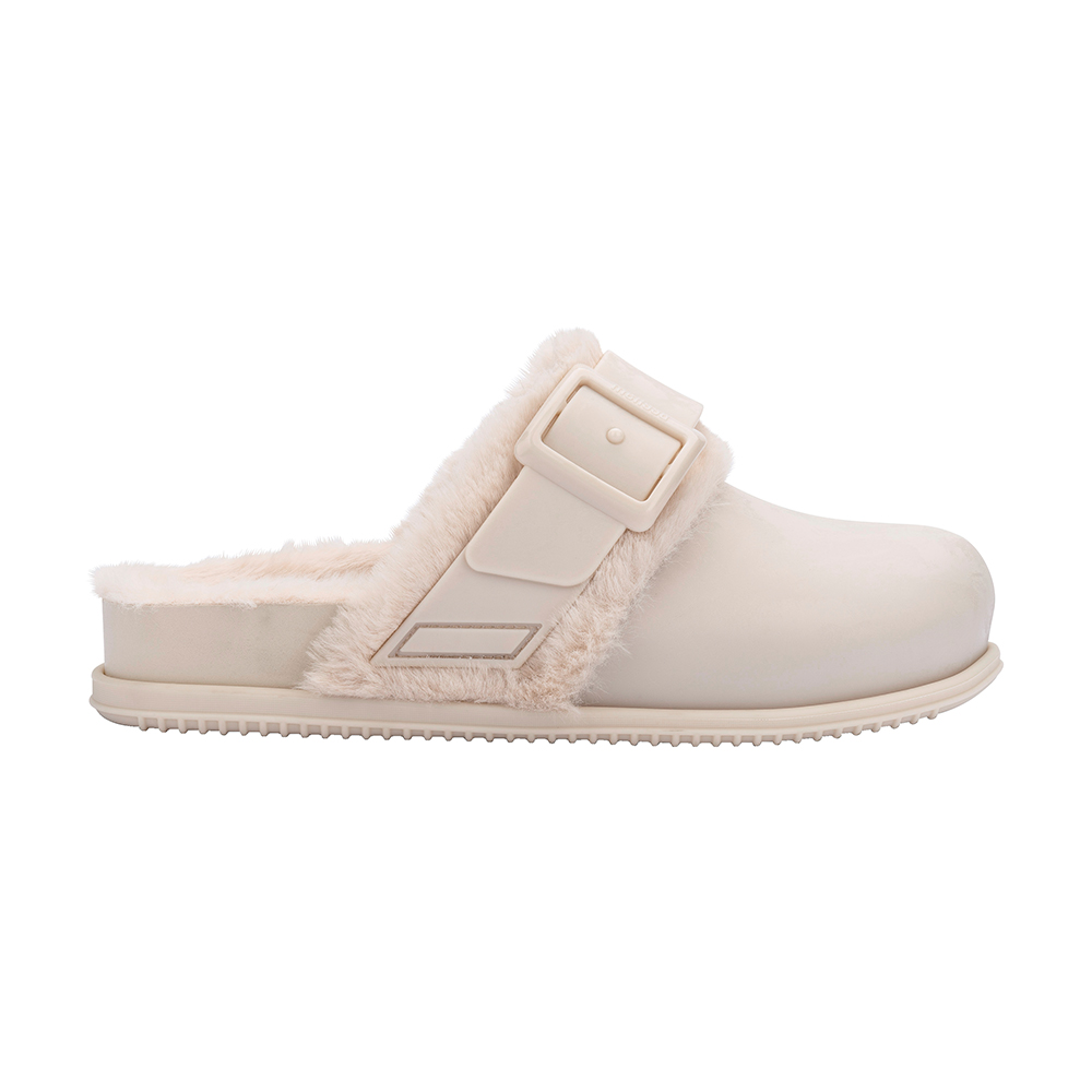 泰迪毛毛方形扣飾穆勒鞋 - 米色, 5 L-25FW|Melissa|SLIPPERS 拖鞋|季別|👠👜雙週新品 | 週四上新|品牌|Melissa|款式 STYLE|穆勒鞋 Mules|跟高 Heel Height|低跟 3-4 cm