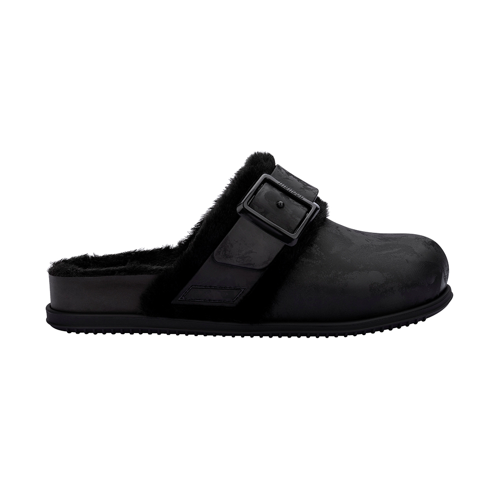 泰迪毛毛方形扣飾穆勒鞋 - 黑色, 5 L-25FW|Melissa|SLIPPERS 拖鞋|季別|👠👜雙週新品 | 週四上新|品牌|Melissa|款式 STYLE|穆勒鞋 Mules|跟高 Heel Height|低跟 3-4 cm