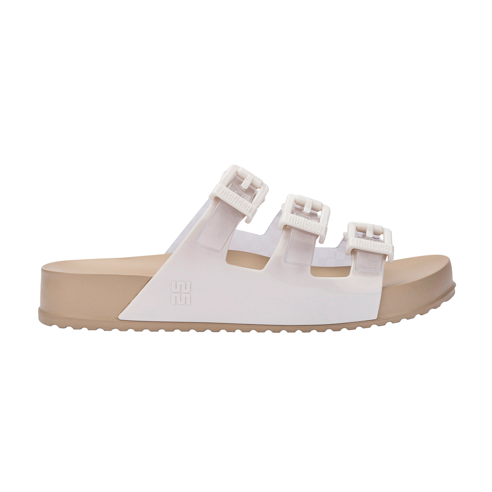 三排扣格紋透膚拖鞋 - 鏡白色, 5 🌟功能性|防水|Melissa|SLIPPERS 拖鞋|季別|L-26SS|品牌|Melissa|款式 STYLE|拖鞋 Slippers|跟高 Heel Height|平底 0-2 cm