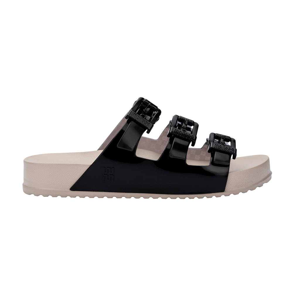 三排扣格紋透膚拖鞋 - 鏡黑色, 5 🌟功能性|防水|Melissa|SLIPPERS 拖鞋|季別|L-26SS|品牌|Melissa|款式 STYLE|拖鞋 Slippers|跟高 Heel Height|平底 0-2 cm