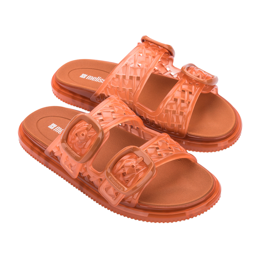 編織雙扣帶平底拖鞋 - 橘色, 6 品牌|Melissa|款式 STYLE|拖鞋 Slippers|跟高 Heel Height|平底 0-2 cm 編織雙扣帶平底拖鞋 - 橘色, 6 品牌|Melissa|款式 STYLE|拖鞋 Slippers|跟高 Heel Height|平底 0-2 cm