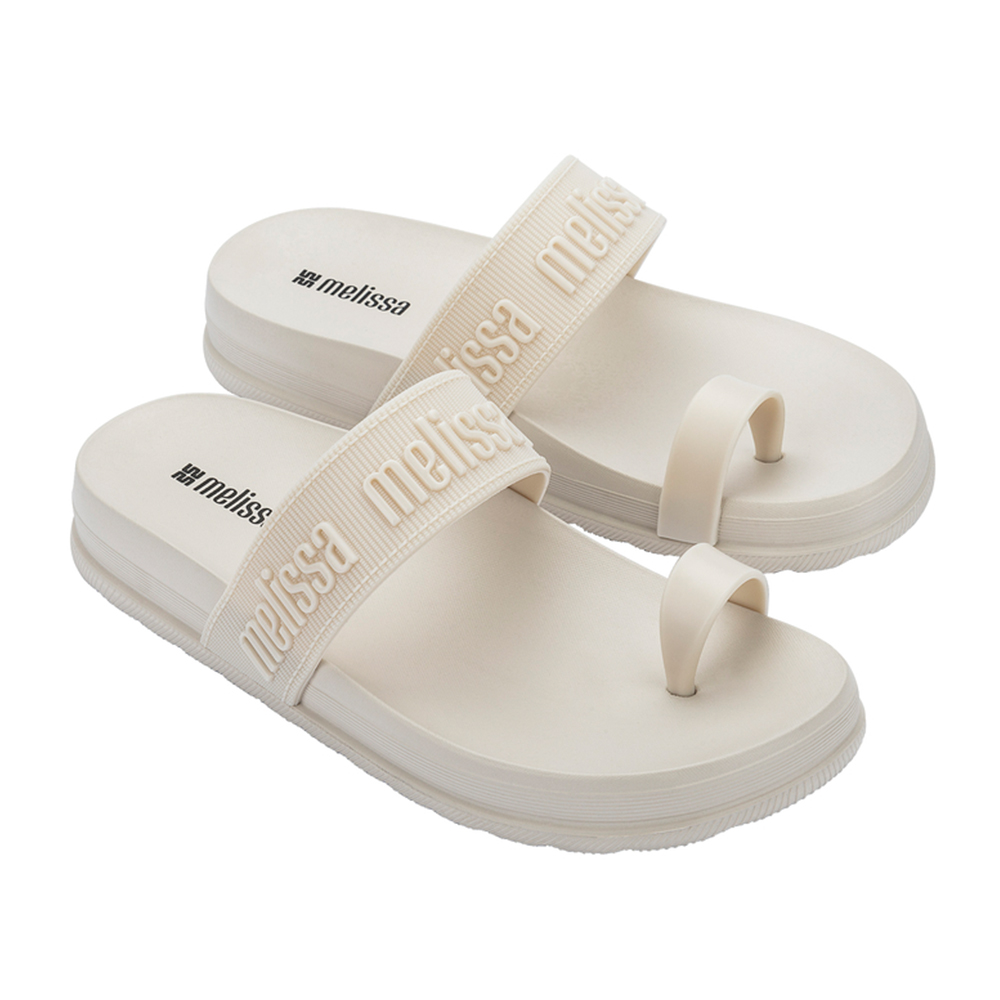 一字帶套指夾腳平底拖鞋 - 米色, 6 特別企劃|🌟功能性|防水|品牌|Melissa|款式 STYLE|拖鞋 Slippers|跟高 Heel Height|低跟 3-4 cm