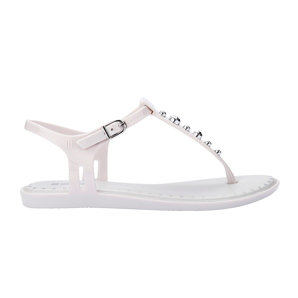 圓形鉚釘造型夾腳涼鞋 - 白色, 5 🌟功能性|防水|Melissa|SANDALS 涼鞋|季別|L-26SS|👠👜雙週新品 | 週四上新|🟢26 FEB.|品牌|Melissa|款式 STYLE|涼鞋 Sandals|跟高 Heel Height|平底 0-2 cm