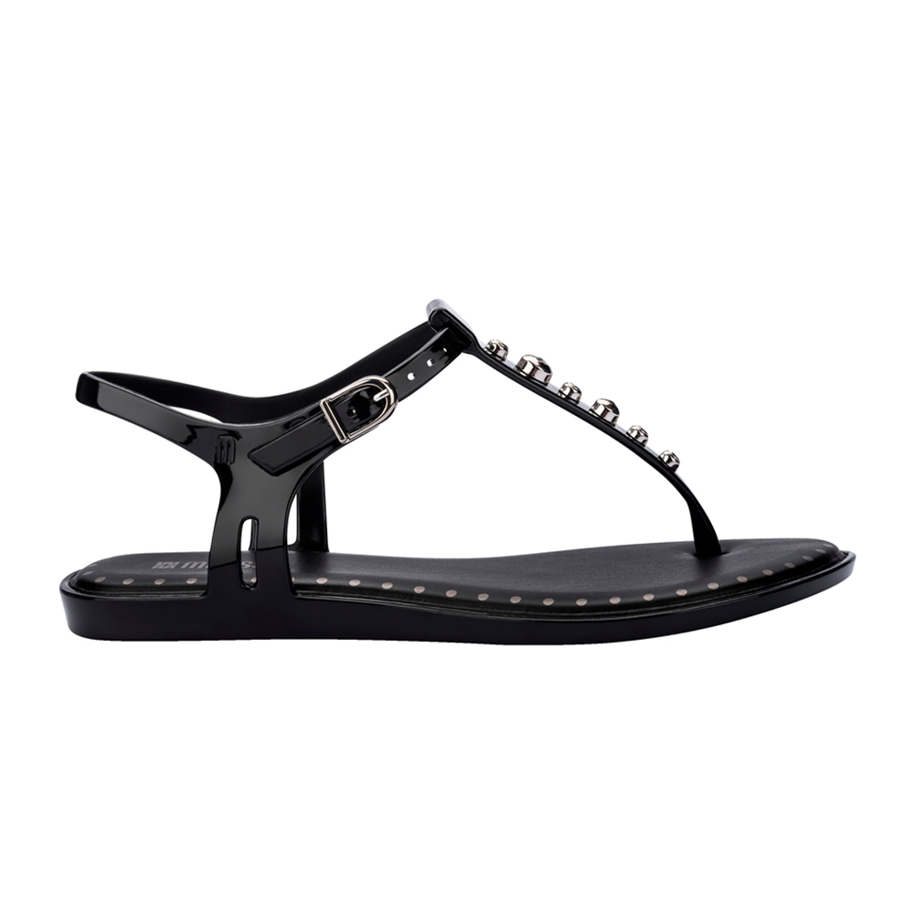 圓形鉚釘造型夾腳涼鞋 - 黑色, 5 🌟功能性|防水|Melissa|SANDALS 涼鞋|季別|L-26SS|👠👜雙週新品 | 週四上新|🟢26 FEB.|品牌|Melissa|款式 STYLE|涼鞋 Sandals|跟高 Heel Height|平底 0-2 cm