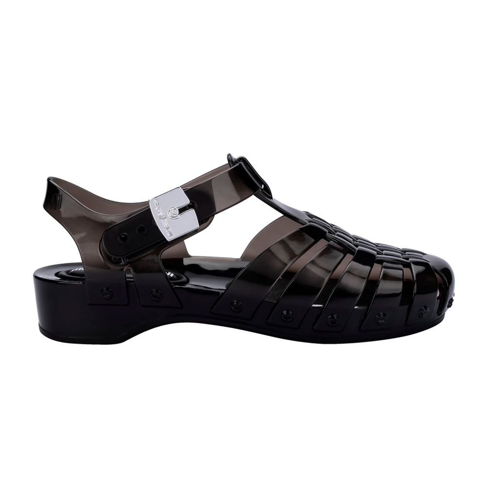 金屬扣鉚釘造型羅馬涼鞋 - 鏡黑色, 5 🟢12 FEB.|🦄聯名系列|🌟功能性|防水|Melissa|SANDALS 涼鞋|季別|L-26SS|👠👜雙週新品 | 週四上新|品牌|Melissa|款式 STYLE|涼鞋 Sandals|跟高 Heel Height|平底 0-2 cm