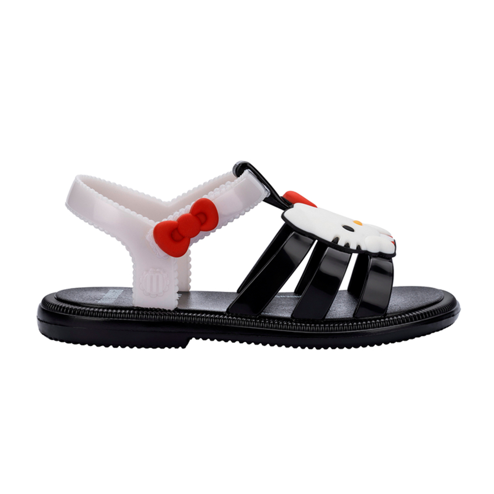 Kitty撞色T字羅馬涼鞋(幼童) - 黑色, 10 🦄聯名系列|🌟功能性|防水|Melissa|SANDALS 涼鞋|童鞋|季別|L-26SS|👠👜雙週新品 | 週四上新|🟢26 FEB.|品牌|Melissa|款式 STYLE|涼鞋 Sandals|跟高 Heel Height|平底 0-2 cm