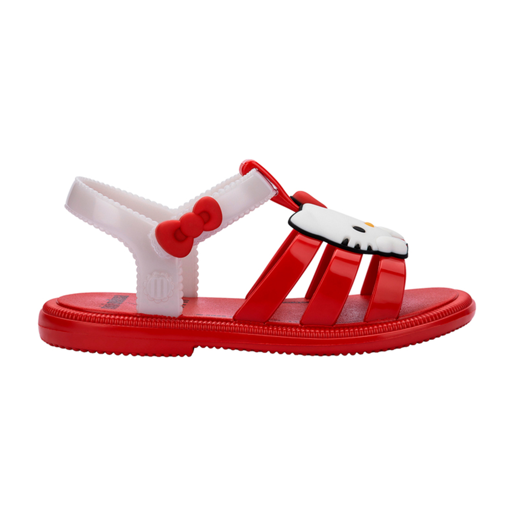 Kitty撞色T字羅馬涼鞋(幼童) - 紅色, 10 🦄聯名系列|🌟功能性|防水|Melissa|SANDALS 涼鞋|童鞋|季別|L-26SS|👠👜雙週新品 | 週四上新|🟢26 FEB.|品牌|Melissa|款式 STYLE|涼鞋 Sandals|跟高 Heel Height|平底 0-2 cm