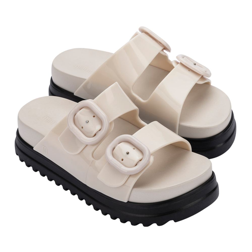撞色雙扣帶厚底拖鞋(大童) - 米色, 12 🟡02 JUL.|👠👜雙週新品 | 週四上新|品牌|Melissa|款式 STYLE|童鞋|跟高 Heel Height|低跟 3-4 cm