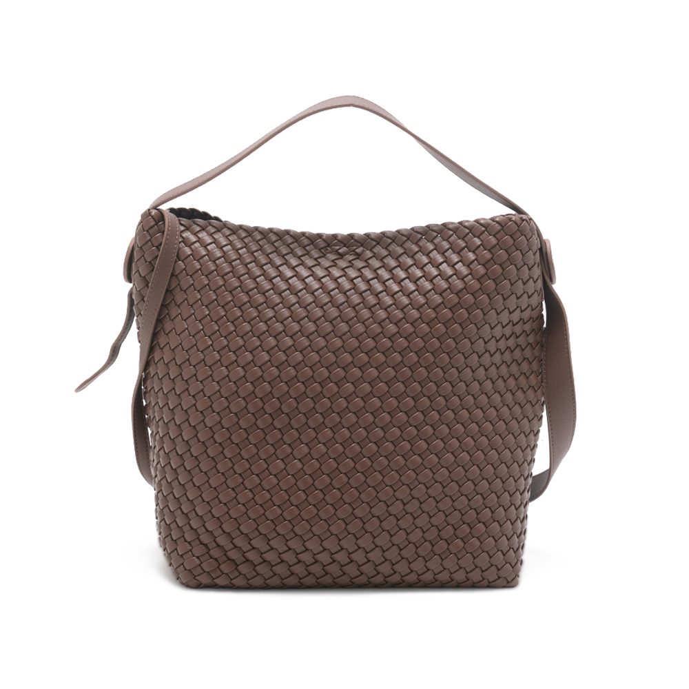 質感編織兩用水桶包 - 棕色 ⚪️6 NOV.|季別|PO.ES-25FW|PO.ES-25SS|👠👜雙週新品 | 週四上新|🔴2 Jan.|HANDBAGS|優惠活動 Promotion|品牌|Pineapple Outfitter|配件