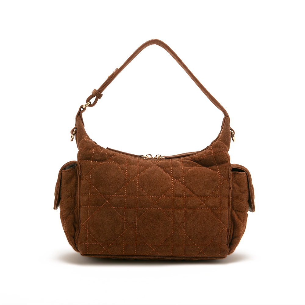 壓紋雙拉鍊斜肩包 - 絨咖啡色 🟡1 JAN.|季別|PO.ES-25FW|👠👜雙週新品 | 週四上新|HANDBAGS|品牌|Pineapple Outfitter