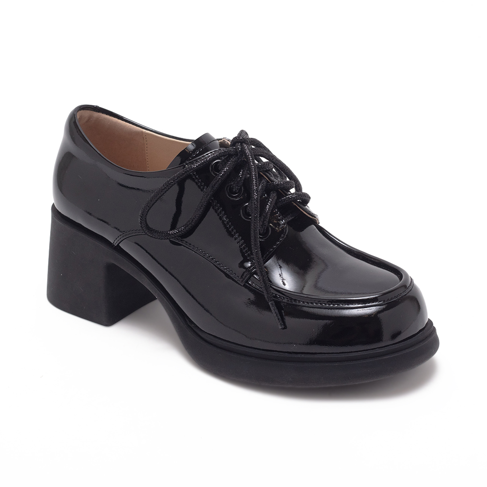 個性綁帶漆皮厚底樂福鞋MAHDIS - 鏡黑色, 4 季別|PO.ES-25FW|👠👜雙週新品 | 週四上新|🔴25 SEP.|pineapple outfitter|LOAFERS 樂福鞋|品牌|Pineapple Outfitter|款式 STYLE|樂福鞋 Loafers|跟高 Heel Height|中跟 5-7 cm
