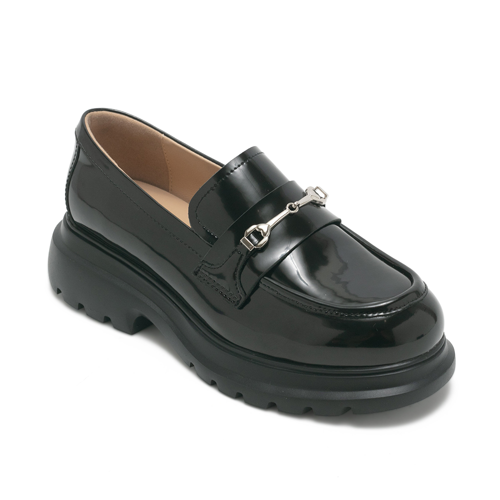 鏡面真皮馬銜扣厚底樂福鞋MARISA - 黑色, 5 🟤4 DEC.|🌟功能性|厚底鞋|季別|PO.ES-25FW|👠👜雙週新品 | 週四上新|pineapple outfitter|LOAFERS 樂福鞋|優惠活動 Promotion|品牌|Pineapple Outfitter|款式 STYLE|樂福鞋 Loafers|跟高 Heel Height|中跟 5-7 cm