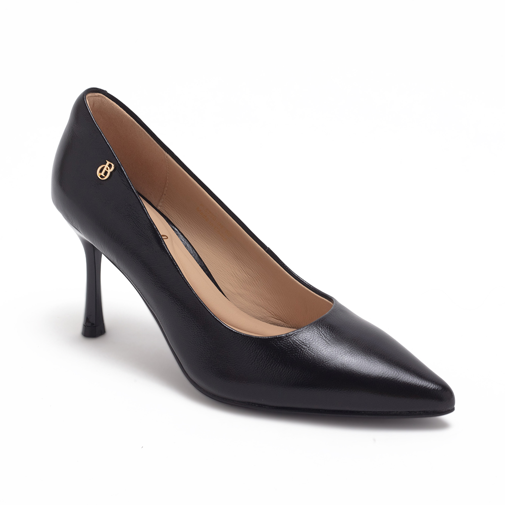 精緻扣飾真皮高跟鞋PRANEE - 黑色, 4 季別|PO.ES-25FW|👠👜雙週新品 | 週四上新|🔴25 SEP.|pineapple outfitter|HEELS 跟鞋|品牌|Pineapple Outfitter|款式 STYLE|跟鞋 Heels|跟高 Heel Height|中跟 5-7 cm