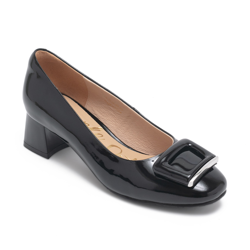質感漆皮扣飾低跟鞋PILVI - 鏡黑色, 5 🟠09 OCT.|季別|PO.ES-25FW|👠👜雙週新品 | 週四上新|pineapple outfitter|HEELS 跟鞋|品牌|Pineapple Outfitter|款式 STYLE|跟鞋 Heels|跟高 Heel Height|低跟 3-4 cm