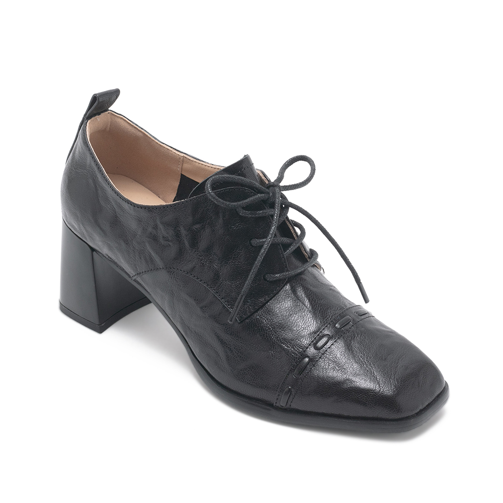 英倫風羊皮綁帶踝靴BRAC - 黑色, 4 🟠09 OCT.|季別|PO.ES-25FW|👠👜雙週新品 | 週四上新|pineapple outfitter|BOOTIES 踝靴/短筒靴|品牌|Pineapple Outfitter|款式 STYLE|靴款 Boots|跟高 Heel Height|中跟 5-7 cm
