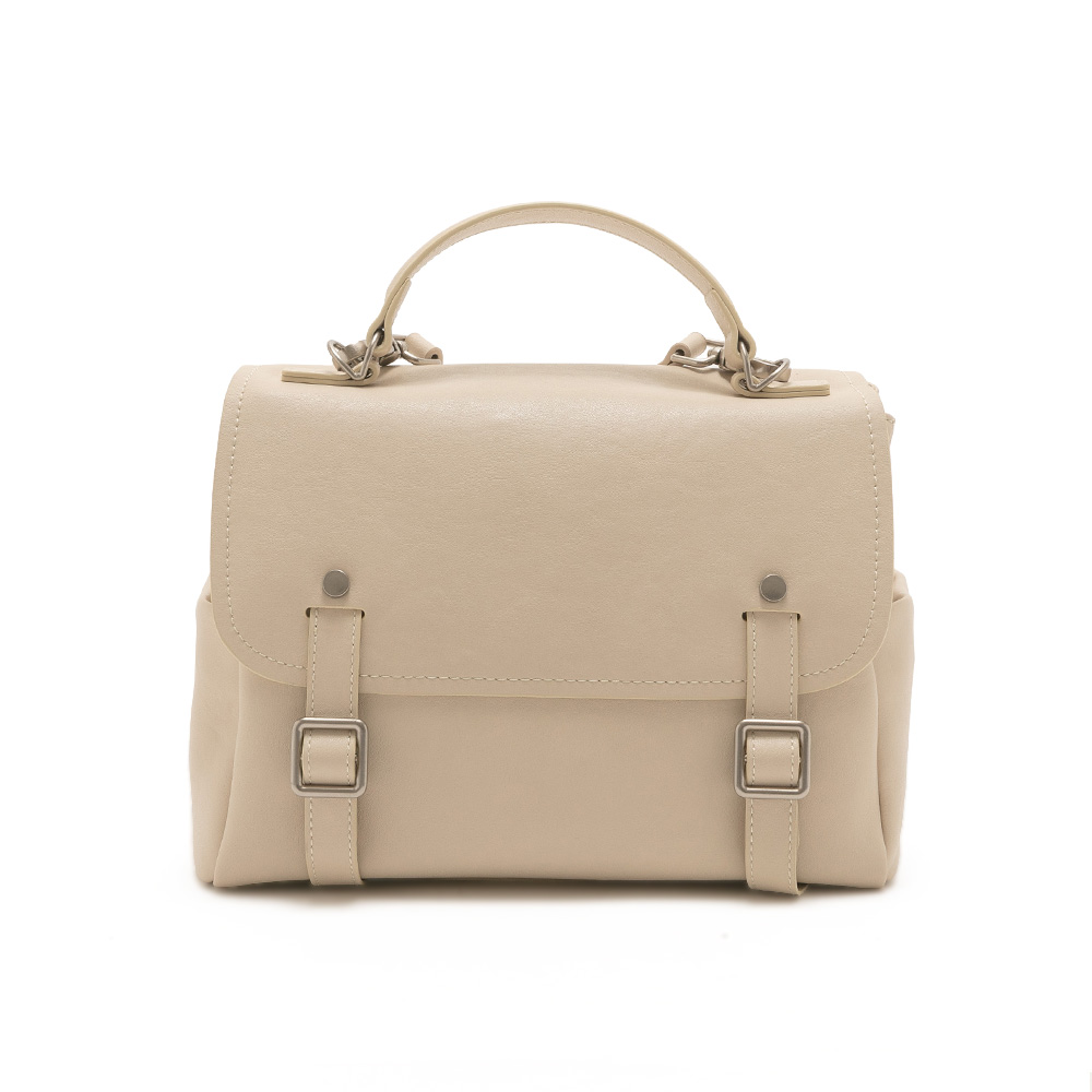 英倫復古雙釦手提斜背學院包 - 米色 🟡23 JUL.|👠👜雙週新品 | 週四上新|品牌|Pineapple Outfitter|款式 STYLE|包款 Bag