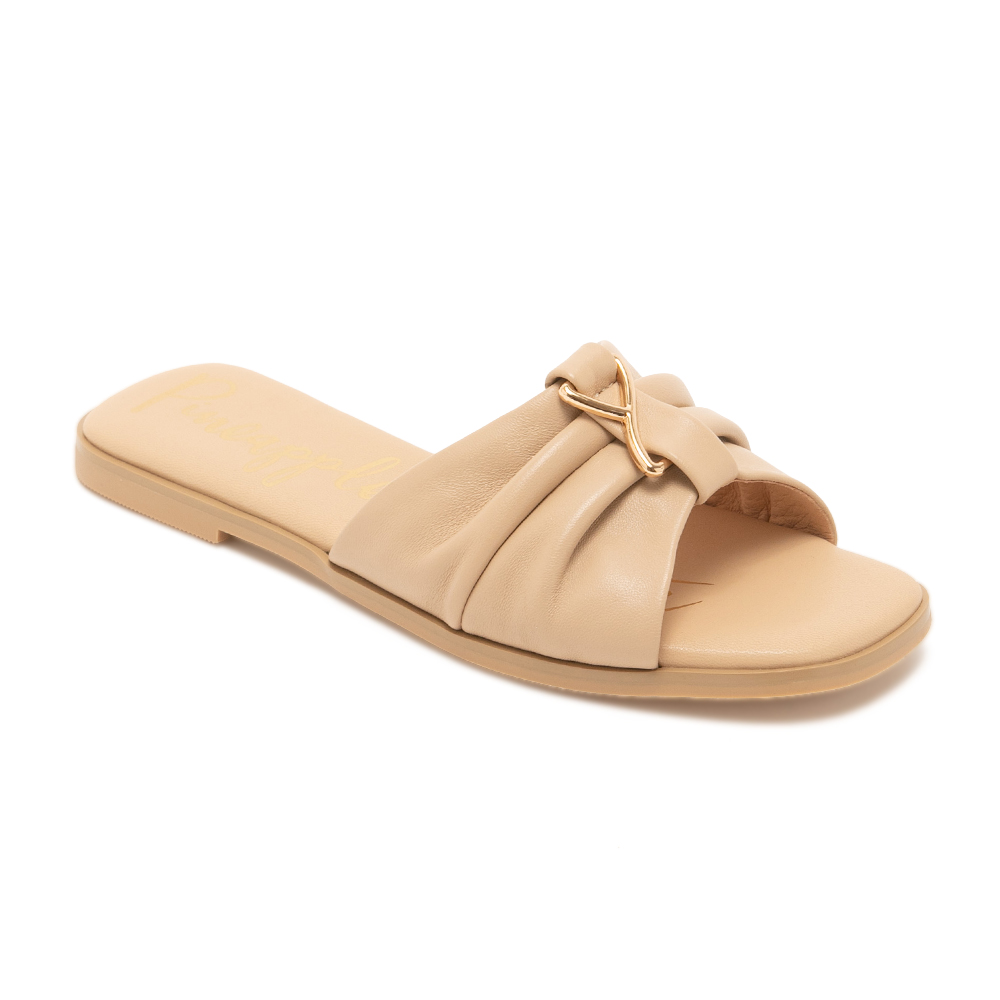 夏日輕盈抓皺真皮平底拖鞋REMEZ - 粉色, 5 👠👜雙週新品 | 週四上新|🔴21 MAY.|優惠活動 Promotion|❣️520❣️ 全館滿件現折222|品牌|Pineapple Outfitter|款式 STYLE|拖鞋 Slippers|跟高 Heel Height|平底 0-2 cm