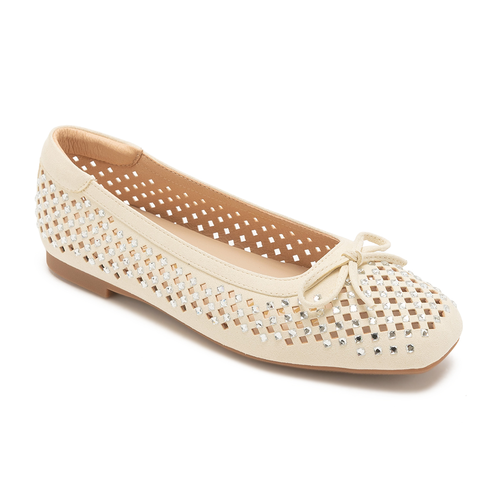 滿鑽鏤空蝴蝶結平底娃娃鞋DEANA - 白色, 5 🟢12 FEB.|季別|PO.ES-26SS|👠👜雙週新品 | 週四上新|pineapple outfitter|FLATS 平底/娃娃鞋|品牌|Pineapple Outfitter|款式 STYLE|平底包鞋 Flats|跟高 Heel Height|平底 0-2 cm