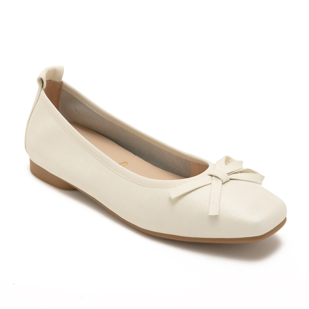 簡單大方素面蝴蝶結平底娃娃鞋DANYL - 白色, 7 🟢12 FEB.|🐴馬上好運．能量誕生🪶|通勤首選高級氣勢|季別|PO.ES-26SS|👠👜雙週新品 | 週四上新|pineapple outfitter|FLATS 平底/娃娃鞋|品牌|Pineapple Outfitter|款式 STYLE|平底包鞋 Flats|跟高 Heel Height|平底 0-2 cm