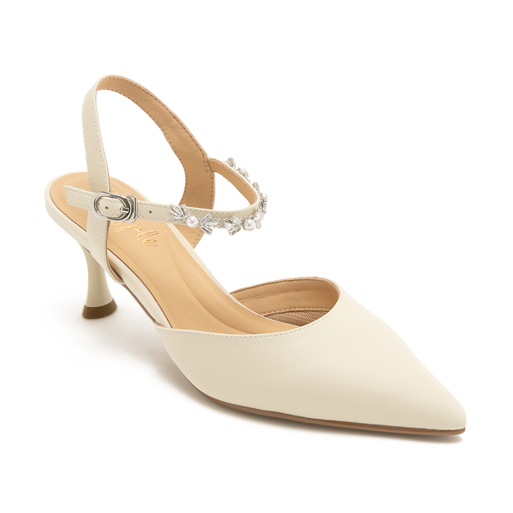 珍珠閃爍尖頭高跟涼鞋IJLAL - 白色, 5 季別|PO.ES-26SS|👠👜雙週新品 | 週四上新|🟡15 JAN.|pineapple outfitter|HEELS 跟鞋|品牌|Pineapple Outfitter|款式 STYLE|跟鞋 Heels|跟高 Heel Height|中跟 5-7 cm