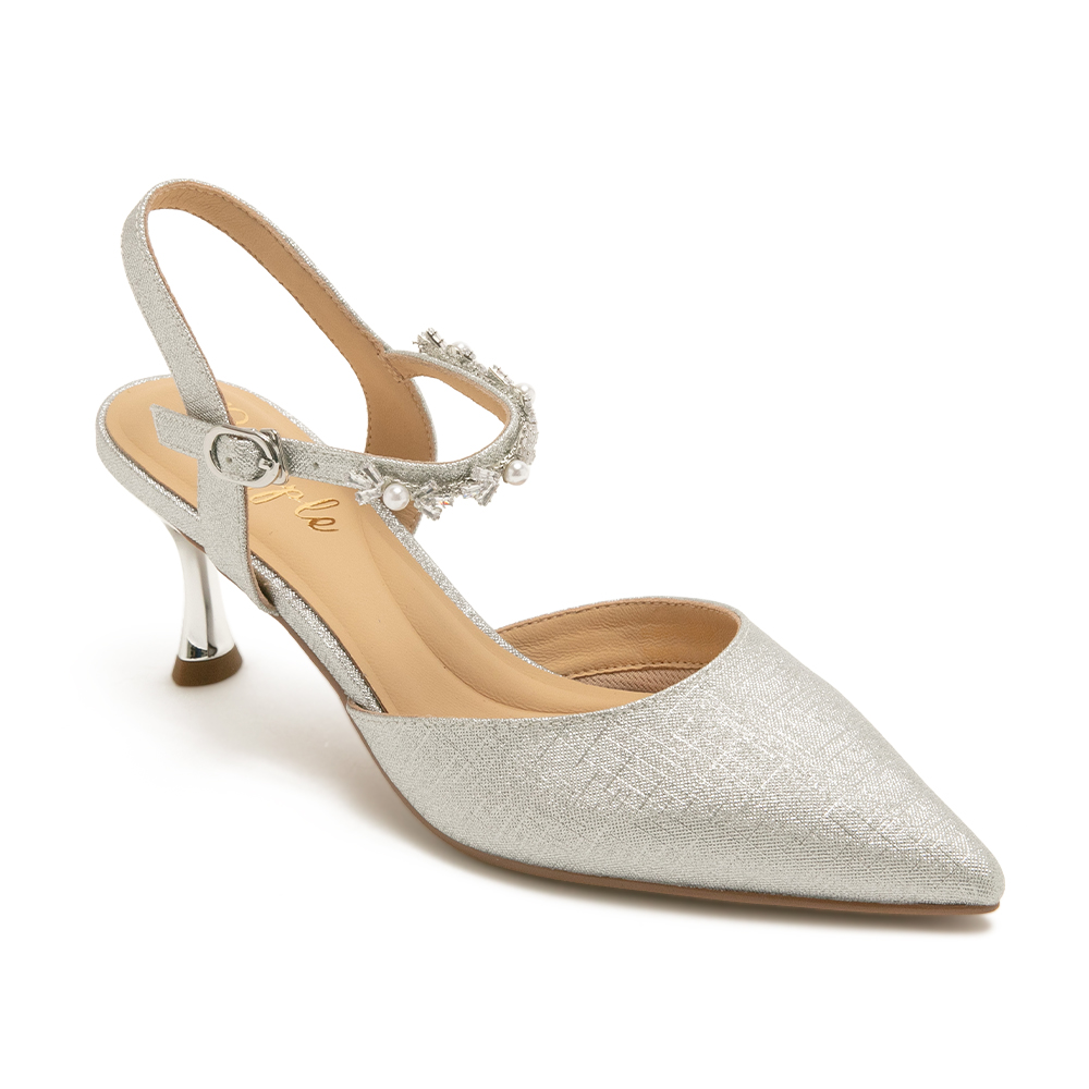 珍珠閃爍尖頭高跟涼鞋IJLAL - 銀色, 5 季別|PO.ES-26SS|👠👜雙週新品 | 週四上新|🟡15 JAN.|pineapple outfitter|HEELS 跟鞋|品牌|Pineapple Outfitter|款式 STYLE|跟鞋 Heels|跟高 Heel Height|中跟 5-7 cm