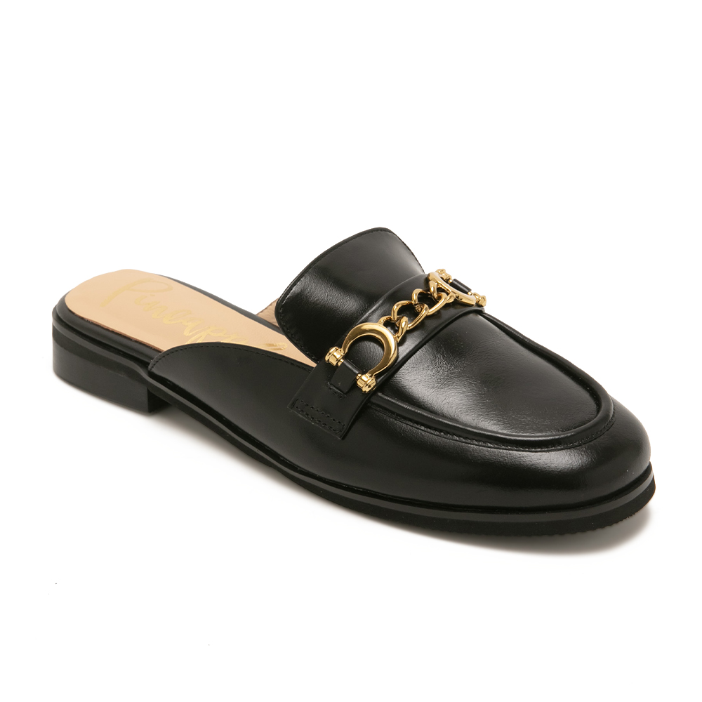 真皮鏈條馬銜扣低跟穆勒鞋RETH - 黑色, 7 季別|PO.ES-26SS|👠👜雙週新品 | 週四上新|🟢26 FEB.|pineapple outfitter|MULES 穆勒鞋|品牌|Pineapple Outfitter|款式 STYLE|穆勒鞋 Mules|跟高 Heel Height|平底 0-2 cm